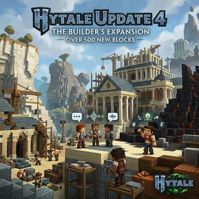 Hytale Update 4: 500+ New Blocks, Proximity Voice Chat & Emote Wheel